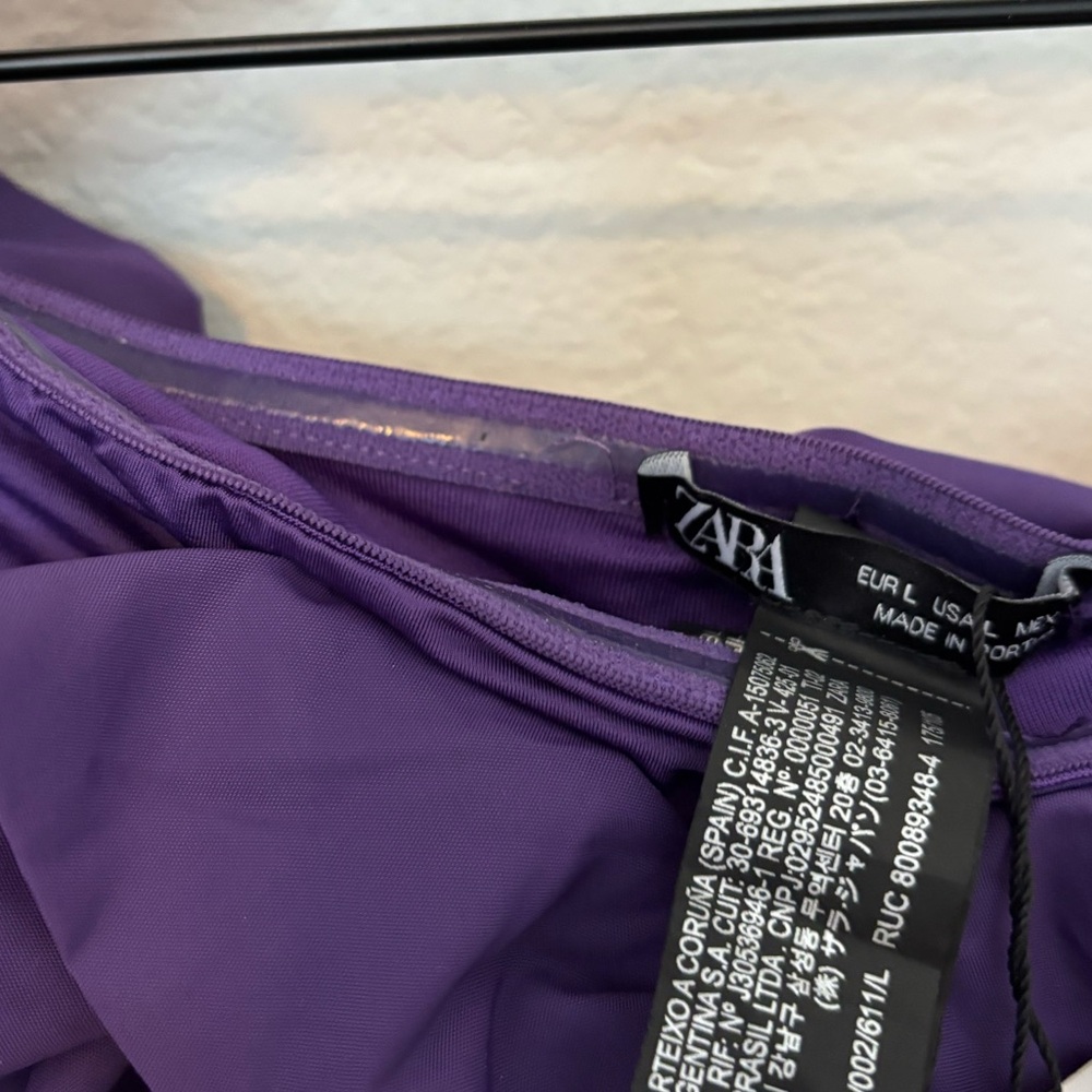 NWT Zara Strapless One Piece Swimsuit purple size large - Picture 7 of 7